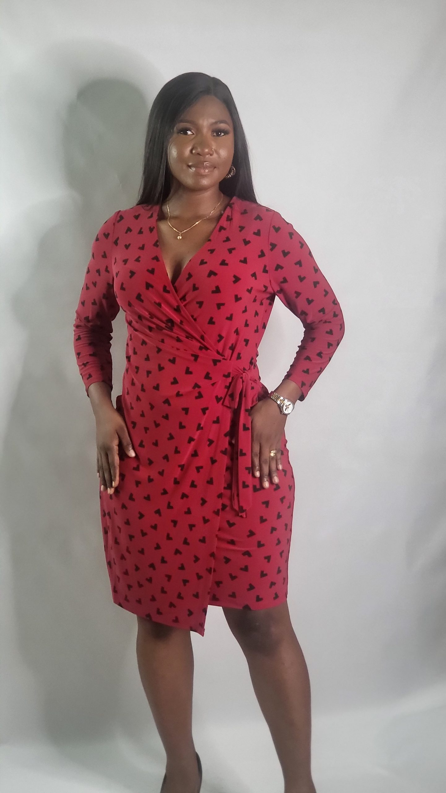 Red Anne klein wrap dress Decathie Fashion